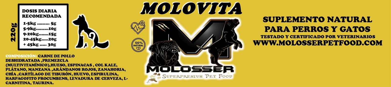 MOLOVITA - COMPLEJO MULTIVITAMÍNICO NATURAL PARA PERROS Y GATOS - Imagen 2